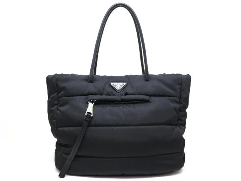 Prada Bag Bomber Tote Leather Black